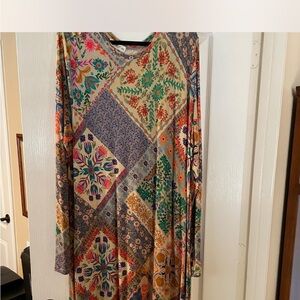 NATURAL LIFE Multicolor Floral Patchwork Maxi Dress very good condition $35